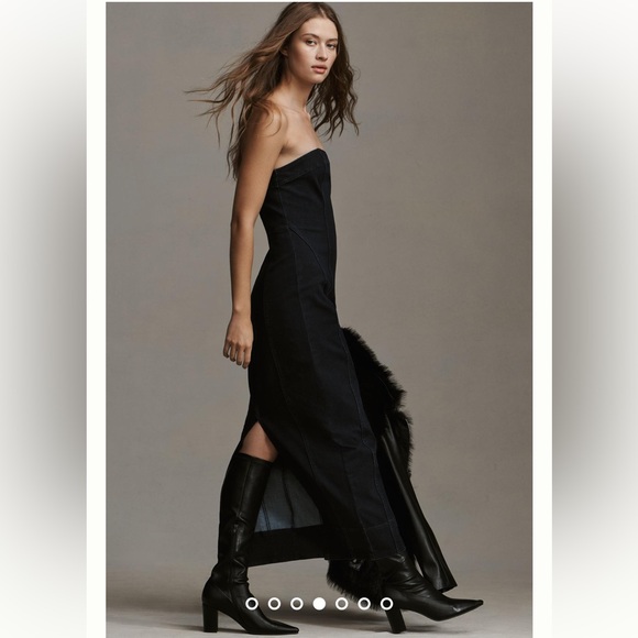 Anthropologie strapless denim midi - Picture 5 of 10